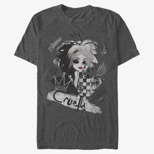 Queens Disney Classics DNCA - ARTSY CRUELLA Unisex T-Shirt Dark Heather Grey