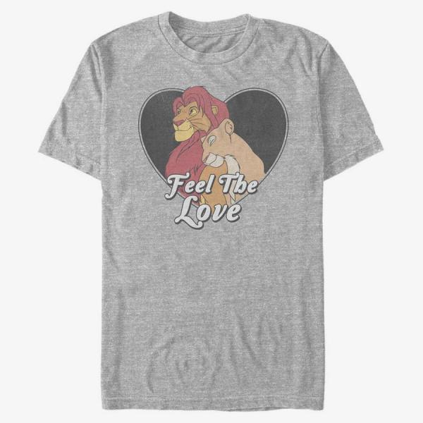 Tričko Merch Disney Classics The Lion King - Feel The Love Unisex T-Shirt Heather Grey L