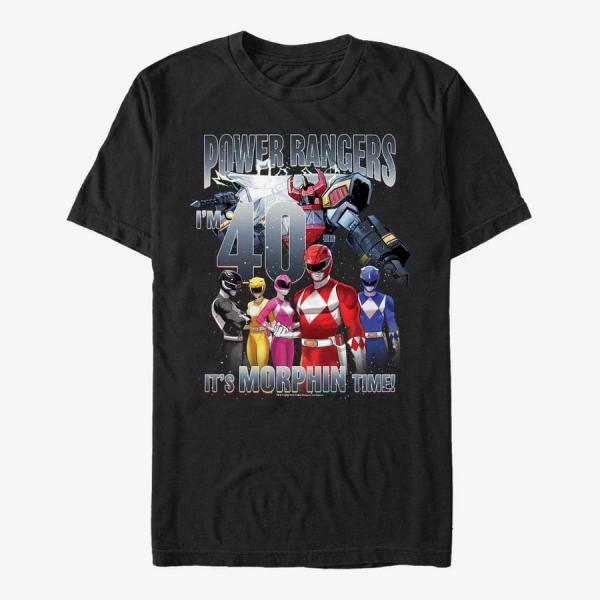 Tričko Merch Hasbro Vault Power Rangers - I'm 40 It's Morphin Time Unisex T-Shirt Black XXL