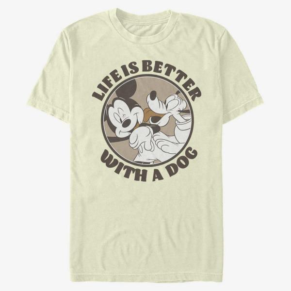 Queens Disney Classics Mickey Classic - Dog Life Unisex T-Shirt Natural
