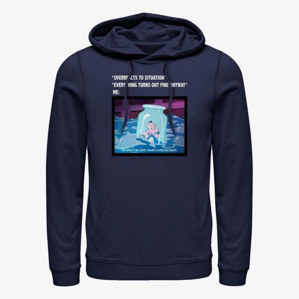Queens Disney Classics Alice In Wonderland - Anxiety Meme Unisex Hoodie Navy Blue