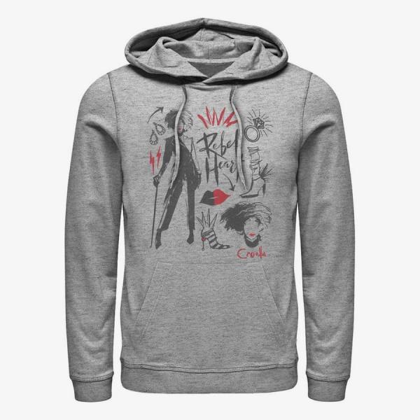 Mikina Merch Disney Classics DNCA - CRUELLA FASHION SKETCHES Unisex Hoodie Heather Grey M