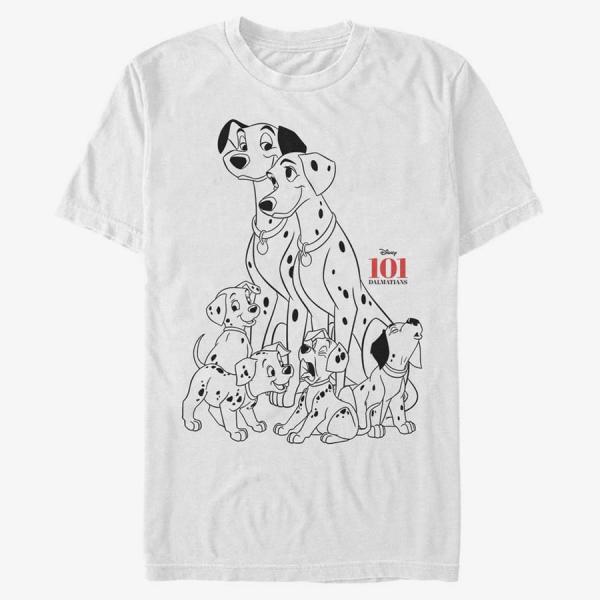 Queens Disney Classics 101 Dalmatians - Dog Pile Unisex T-Shirt White