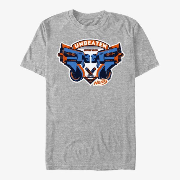 Tričko Merch Hasbro Vault Nerf - Unbeaten Badge Unisex T-Shirt Heather Grey M