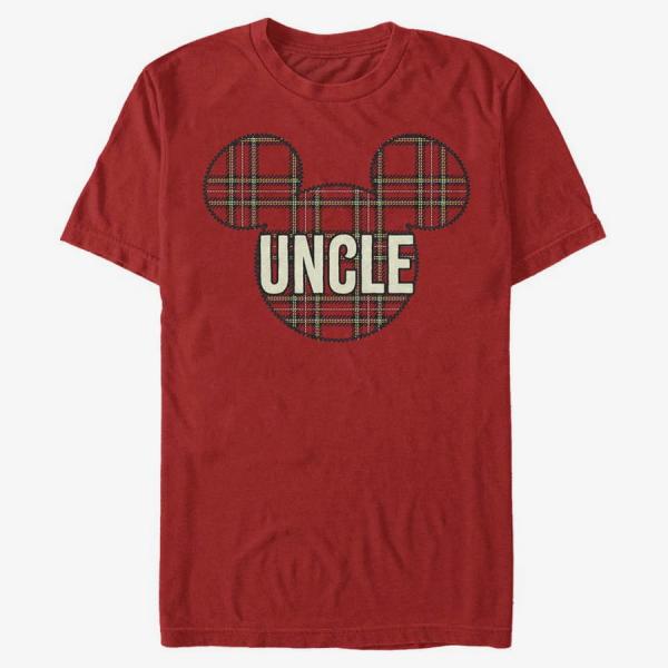 Tričko Merch Disney Classics Mickey Classic - Uncle Holiday Patch Unisex T-Shirt Red XXXL