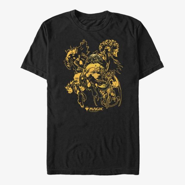 Tričko Merch Magic: The Gathering - Magic Character Outine Unisex T-Shirt Black M