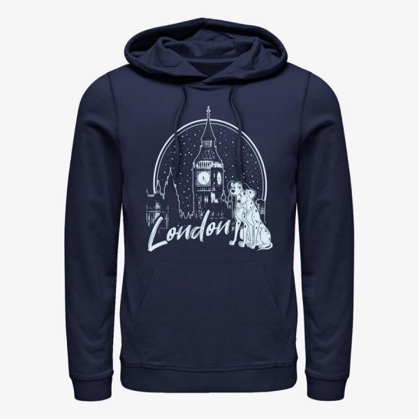 Queens Disney Classics 101 Dalmatians - London Pups Unisex Hoodie Navy Blue
