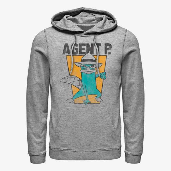 Mikina Merch Disney Classics Phineas And Ferb - Agent P Unisex Hoodie Heather Grey XL