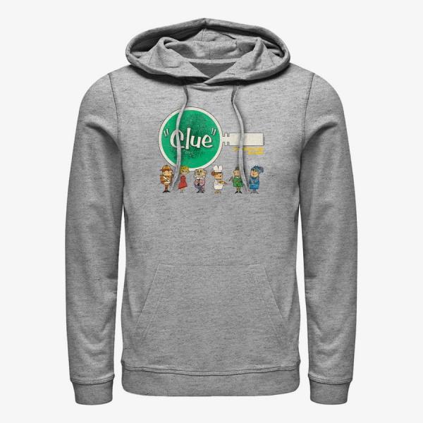 Mikina Merch Hasbro Clue - CLUE LOGO DISTRESSED Unisex Hoodie Heather Grey M