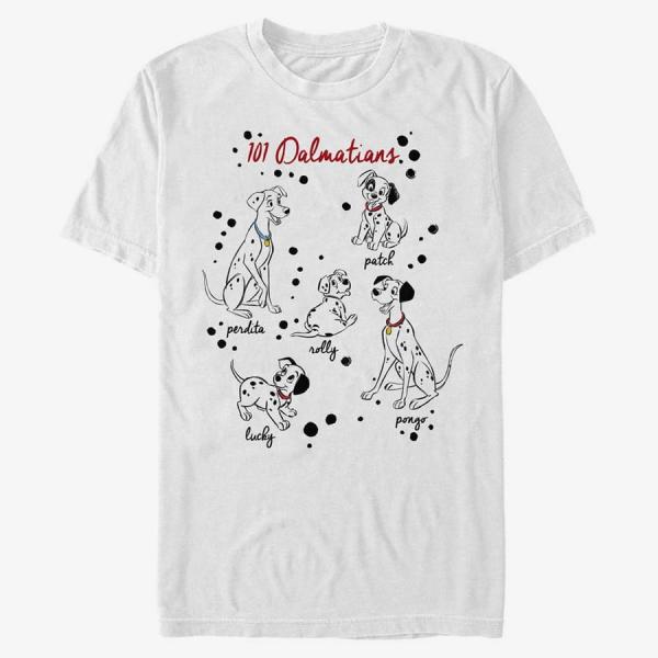 Queens Disney Classics 101 Dalmatians - Puppy Names Unisex T-Shirt White