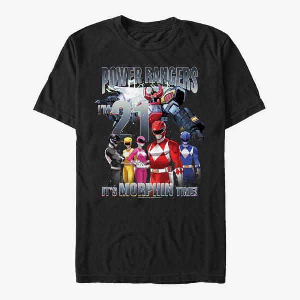 Tričko Merch Hasbro Vault Power Rangers - I'm 21 It's Morphin Time Unisex T-Shirt Black XXL