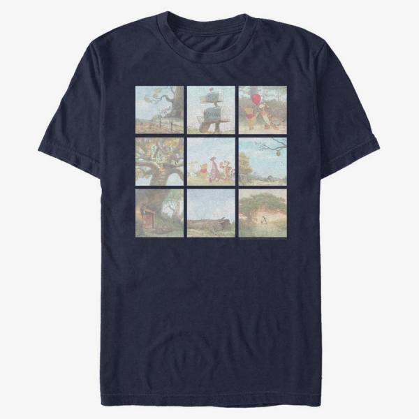 Queens Disney Classics Winnie The Pooh - POOH SCENES Unisex T-Shirt Navy Blue