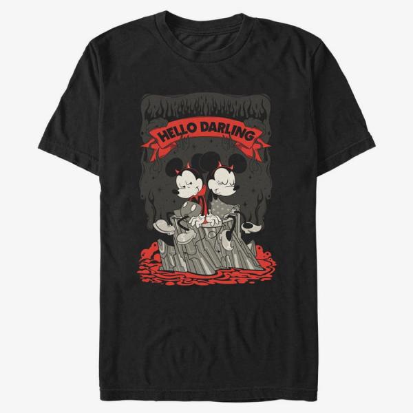 Tričko Merch Disney Classics Mickey & Friends - Mickey Hello Darling Unisex T-Shirt Black M