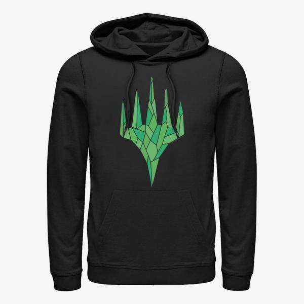Mikina Merch Magic: The Gathering - Green Crystal Unisex Hoodie Black M