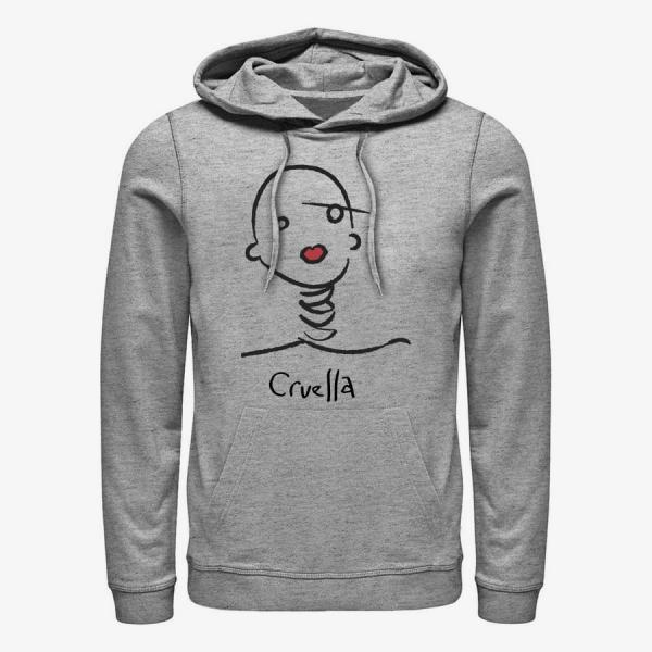 Queens Disney Classics DNCA - CRUELLA DOODLE Unisex Hoodie Heather Grey