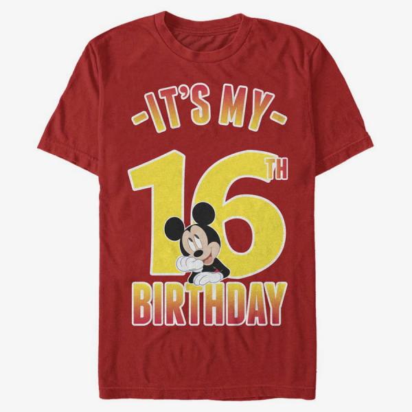 Tričko Merch Disney Classics Mickey Classic - Hiya Pal 16th Birthday Unisex T-Shirt Red XXL