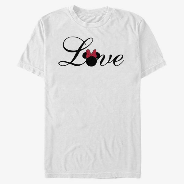Queens Disney Classics Mickey Classic - MINNIE LOVE SCRIPT Unisex T-Shirt White