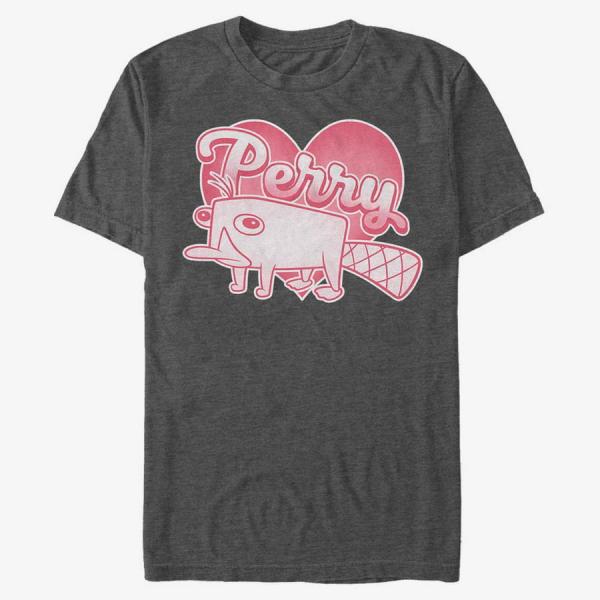Queens Disney Classics Phineas And Ferb - Platypus Love Unisex T-Shirt Dark Heather Grey