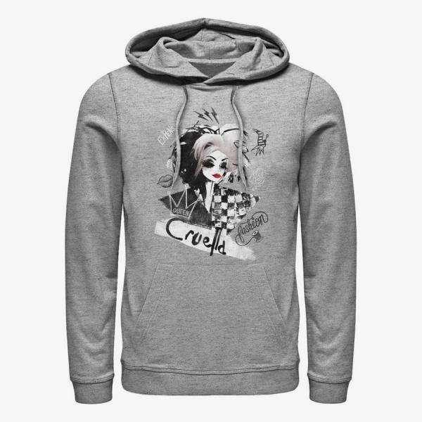 Mikina Merch Disney Classics DNCA - ARTSY CRUELLA Unisex Hoodie Heather Grey XL