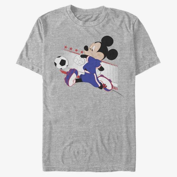 Tričko Merch Disney Classics Mickey Classic - Japan Kick Unisex T-Shirt Heather Grey M