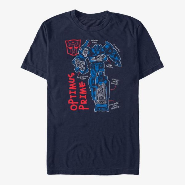 Tričko Merch Hasbro Vault Transformers - Prime Doodle Unisex T-Shirt Navy Blue XL