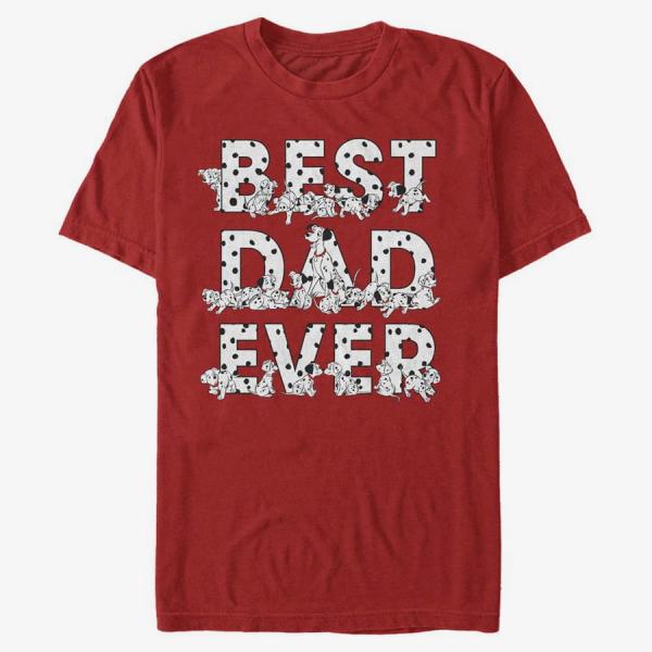 Tričko Merch Disney Classics 101 Dalmatians - Pongo Best Dad Ever Unisex T-Shirt Red L