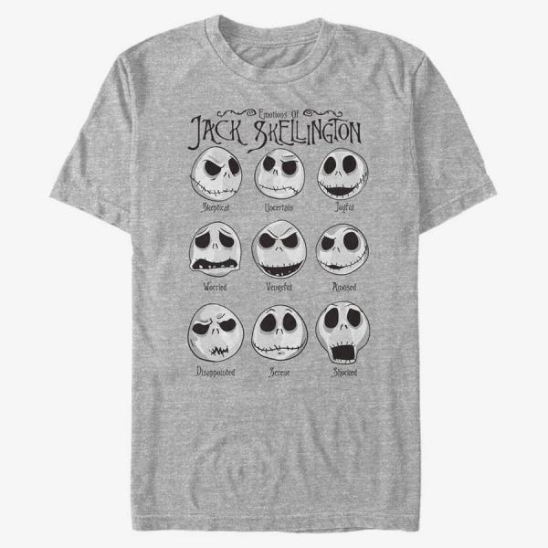 Tričko Merch Disney Classics Nightmare Before Christmas - Jack Emotions Unisex T-Shirt Heather Grey XXXL