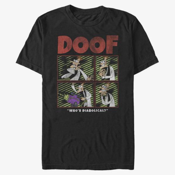 Tričko Merch Disney Classics Phineas And Ferb - DOOF Unisex T-Shirt Black S
