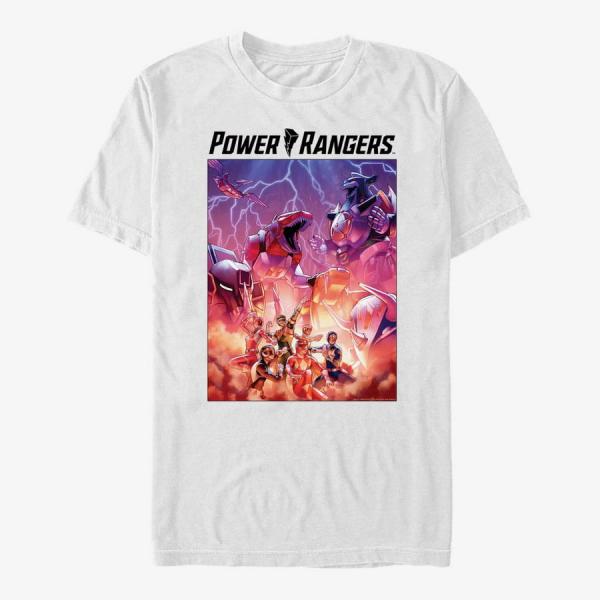 Tričko Merch Hasbro Vault Power Rangers - Mech Poster Unisex T-Shirt White XL