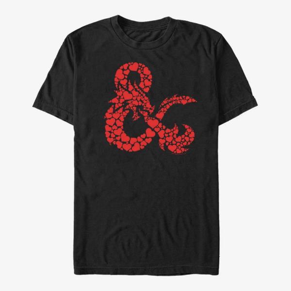 Tričko Merch Dungeons & Dragons - DnD HeartFill Unisex T-Shirt Black S