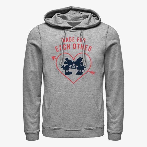 Queens Disney Classics Mickey Classic - Heart Polka Dot Silhouette Unisex Hoodie Heather Grey