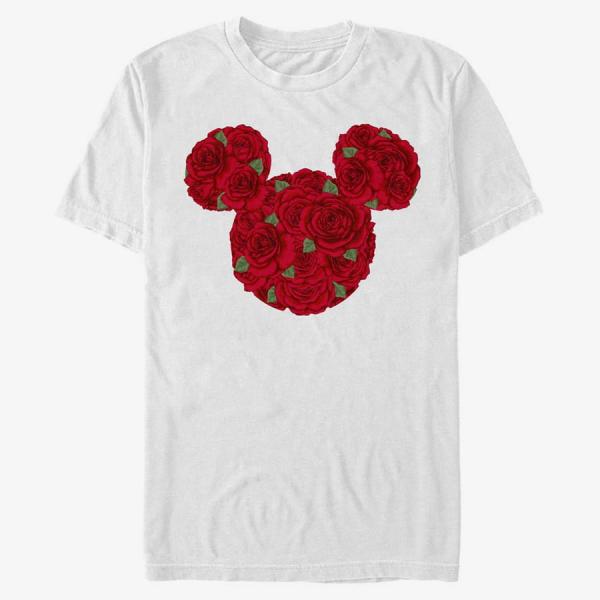 Tričko Merch Disney Classics Mickey Classic - Mickey Mouse Roses Unisex T-Shirt White L
