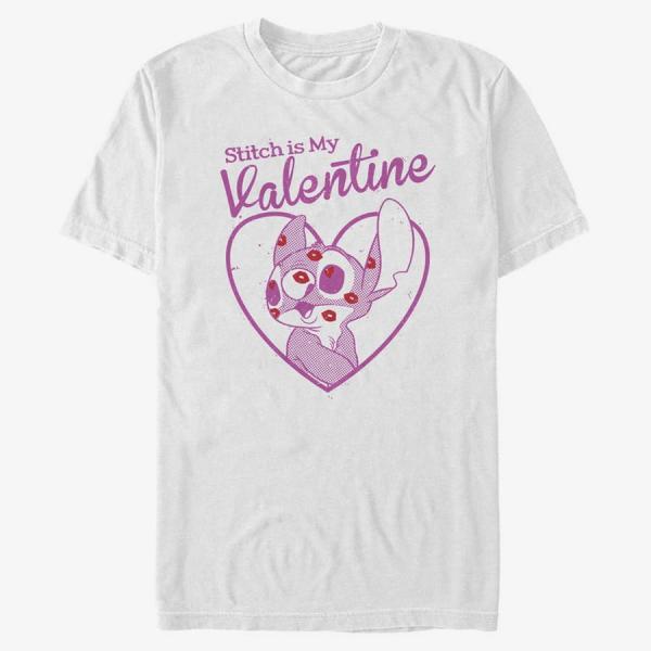 Tričko Merch Disney Classics Lilo & Stitch - Stitch Valentine Unisex T-Shirt White XXXL