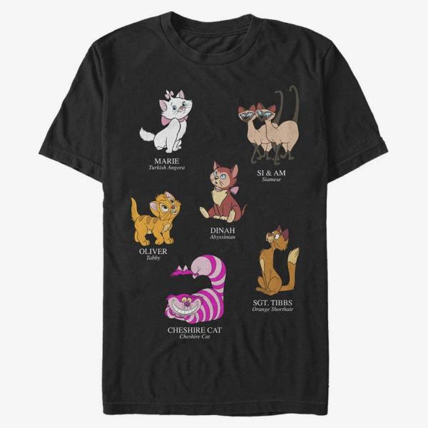 Tričko Merch Disney Classics Mickey & Friends - Cat Breeds Unisex T-Shirt Black L