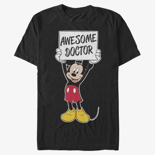 Tričko Merch Disney Classics Mickey Classic - Mickey Awesome Doctor Unisex T-Shirt Black M