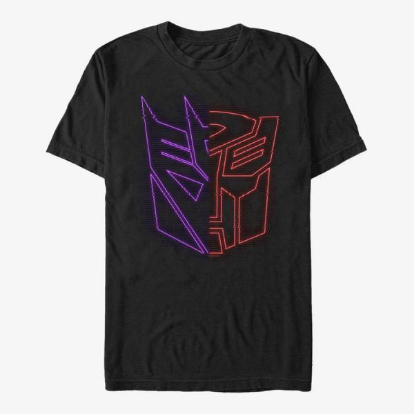 Tričko Merch Hasbro Vault Transformers - AUTOBOT DECEPTICON SPLIT HOLOGRAPHIC Unisex T-Shirt Black XXXL