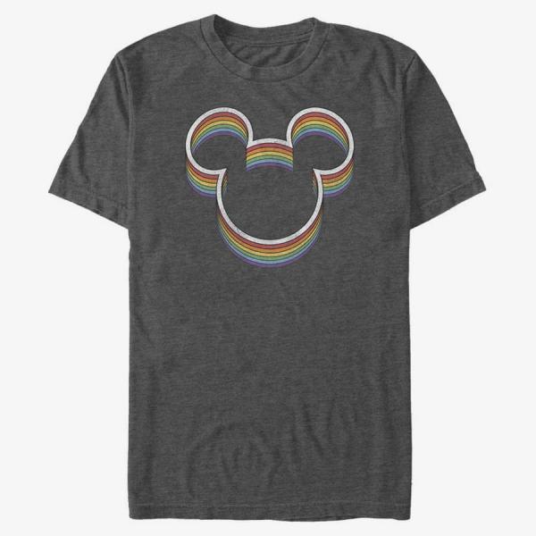 Tričko Merch Disney Classics Mickey Classic - Rainbow Ears Unisex T-Shirt Dark Heather Grey S