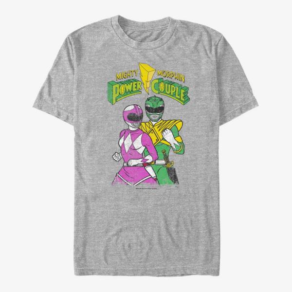 Queens Hasbro Vault Power Rangers - Mighty Morphin Power Couple Unisex T-Shirt Heather Grey