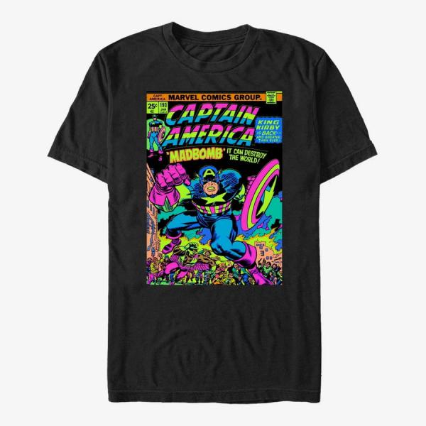 Queens Marvel Avengers Classic - Captain America Glow Unisex T-Shirt Black
