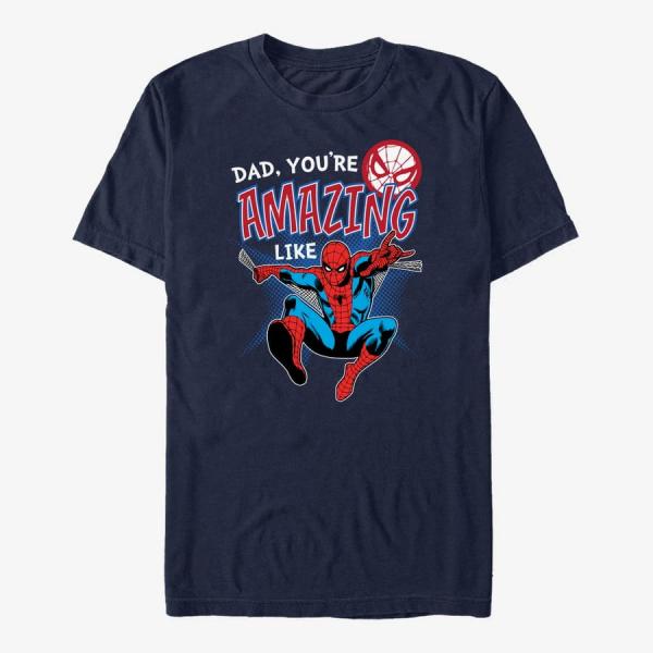 Queens Marvel Spider-Man Classic - Amazing Like Dad Unisex T-Shirt Navy Blue