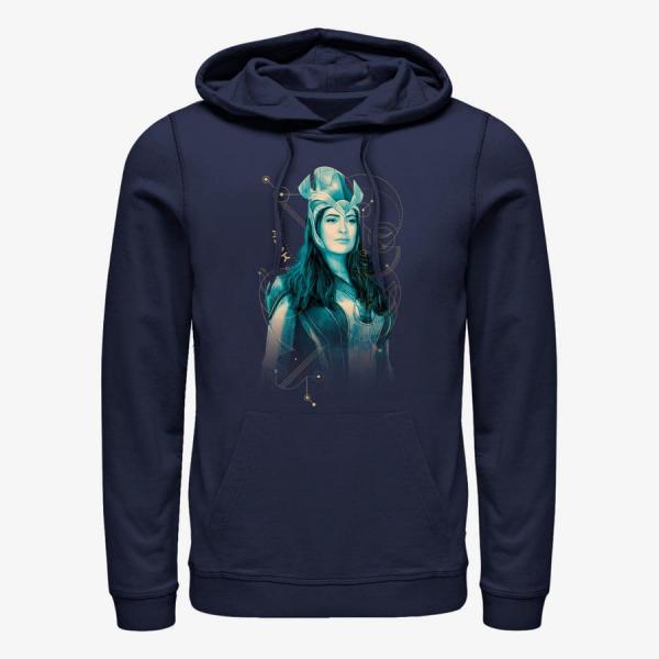 Queens Marvel The Eternals - Ajak Teal Unisex Hoodie Navy Blue