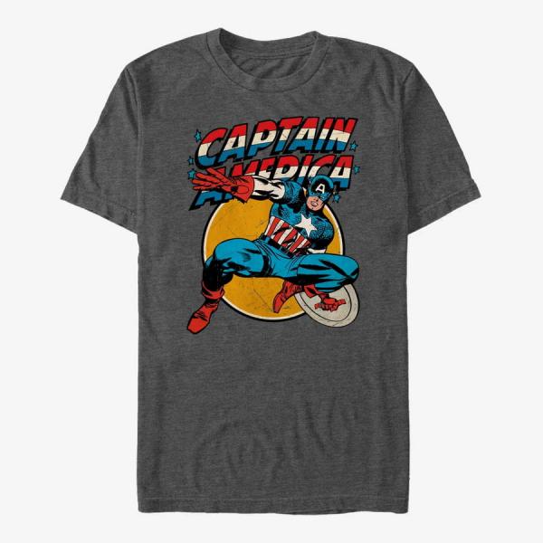 Tričko Merch Marvel Avengers Classic - Captain Unisex T-Shirt Dark Heather Grey L