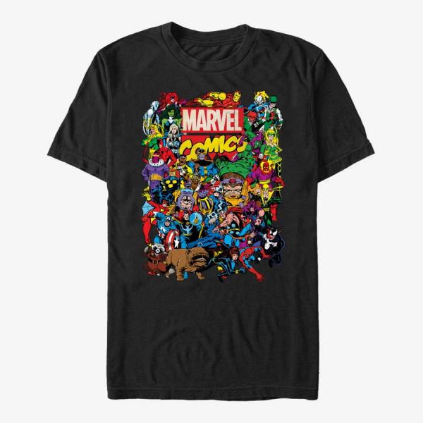 Tričko Merch Marvel Avengers Classic - Entire Cast Unisex T-Shirt Black M