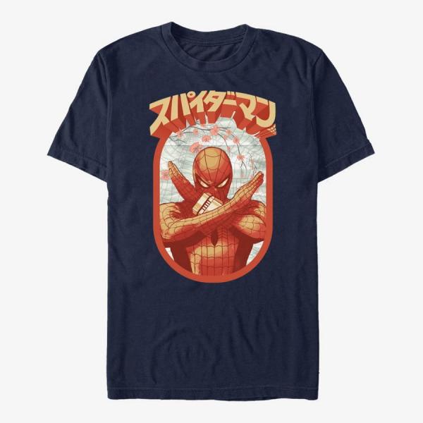 Queens Marvel Spider-Man Classic - Retro Japanese Spiderman Unisex T-Shirt Navy Blue