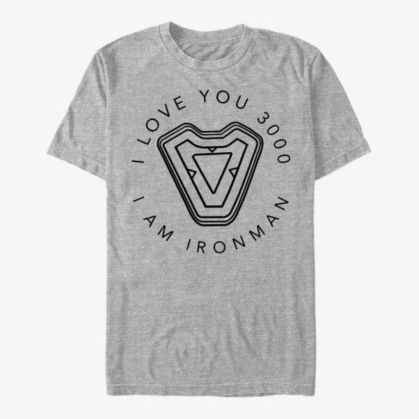 Tričko Merch Marvel Avengers: Endgame - Ironmans Heart Unisex T-Shirt Heather Grey S
