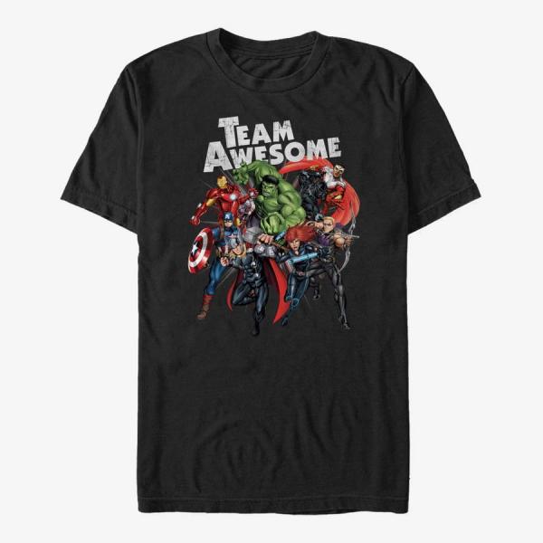 Tričko Merch Marvel Avengers Classic - Team Awesome Unisex T-Shirt Black S