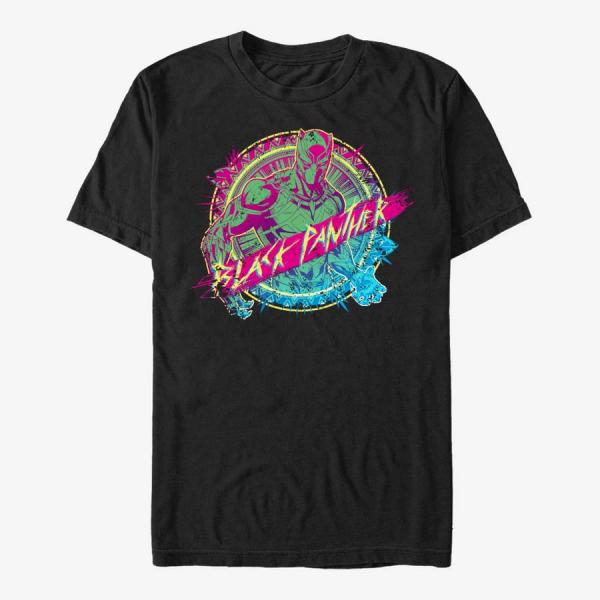 Tričko Merch Marvel Avengers Classic - Neon Panther Unisex T-Shirt Black XXXL