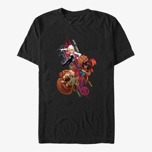 Queens Marvel - Trio Action Pose Unisex T-Shirt Black