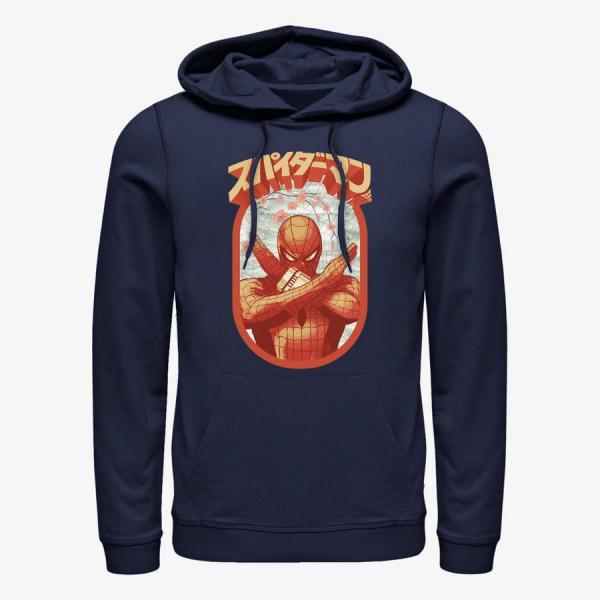 Queens Marvel Spider-Man Classic - Retro Japanese Spiderman Unisex Hoodie Navy Blue