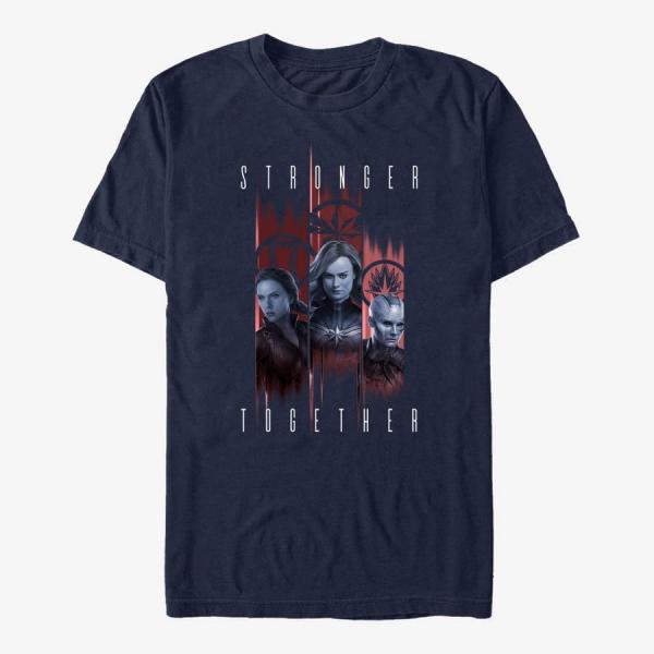 Queens Marvel Avengers: Endgame - Stronger Trio Unisex T-Shirt Navy Blue